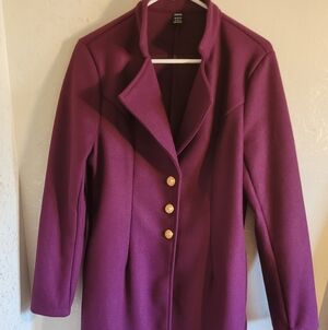 Women's Burgundy  Coat with Gold Buttons